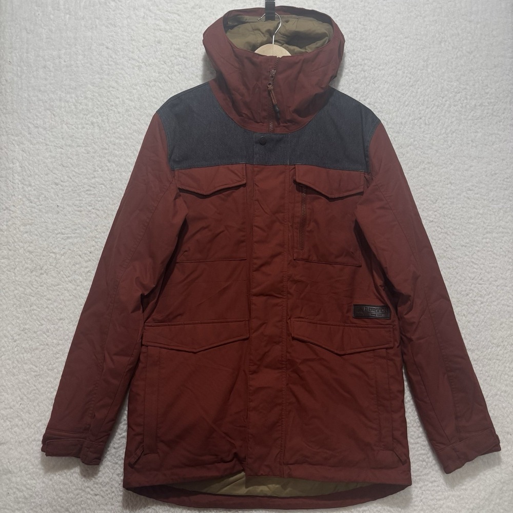 BURTON Men's Sz M Covert Dryride Snowboard Ski Jacket Thermolite Maroon Gray